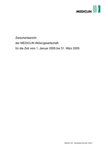 Miniature Mediclin Rapport trimestriel 2005-q1