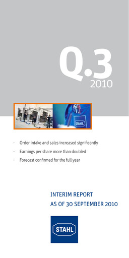 Thumbnail R. Stahl AG Quarterly Report 2010-q3