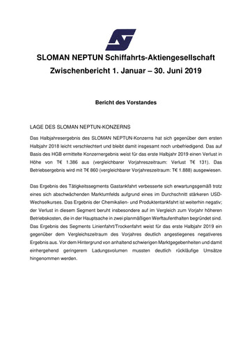 Thumbnail Sloman Neptun Half-year Report 2019-h1