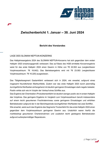 Thumbnail Sloman Neptun Half-year Report 2024-h1