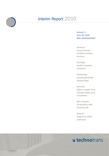 Thumbnail technotrans Half-year Report 2010-h1