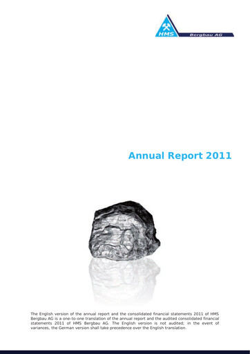 Thumbnail HMS Bergbau Annual Report 2011