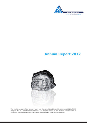 Thumbnail HMS Bergbau Annual Report 2012