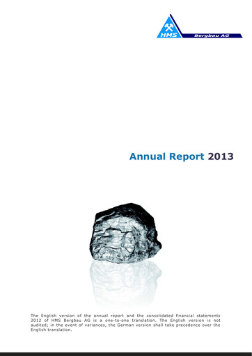 Thumbnail HMS Bergbau Annual Report 2013