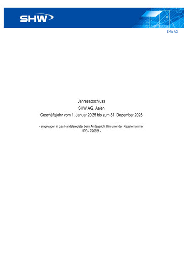 Vorschaubild SHW AG Finanzmitteilung 2025