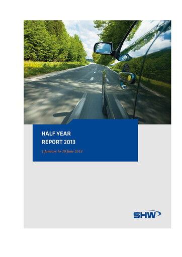 Miniature SHW AG Rapport semestriel 2013-h1