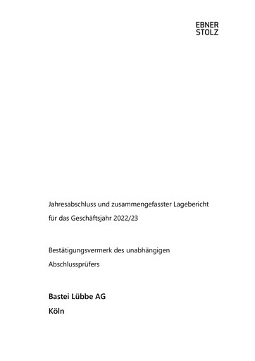 Thumbnail Bastei Lübbe Financial Statement 2022-2023