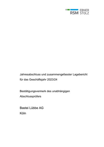 Thumbnail Bastei Lübbe Financial Statement 2023-2024