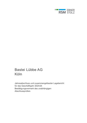 Thumbnail Bastei Lübbe Financial Statement 2024-2025