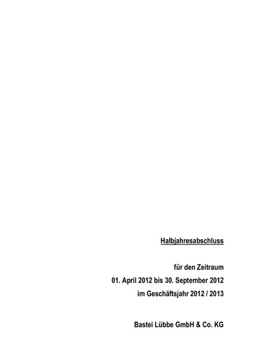 Thumbnail Bastei Lübbe Half-year Report 2012-h1