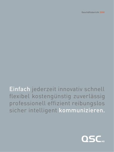 Thumbnail q.beyond Annual Report 2008