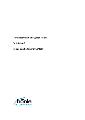 Thumbnail Dr. Hönle AG Financial Statement 2015-2016