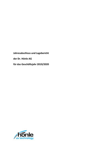Thumbnail Dr. Hönle AG Financial Statement 2019-2020
