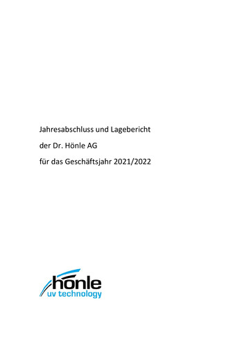 Thumbnail Dr. Hönle AG Financial Statement 2021-2022
