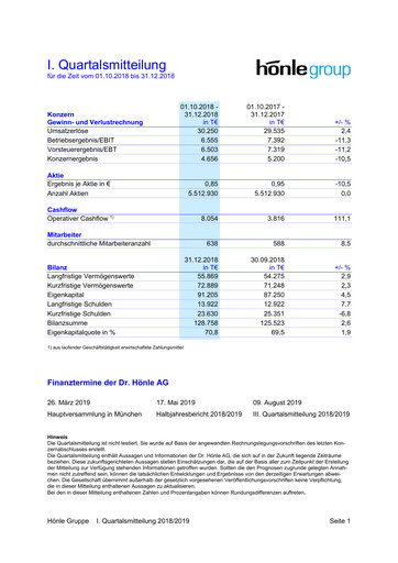 Thumbnail Dr. Hönle AG Quarterly Report 2018-2019-q1