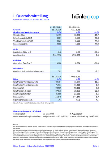 Thumbnail Dr. Hönle AG Quarterly Report 2019-2020-q1