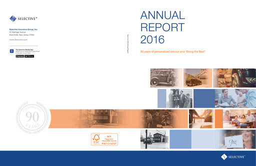 Thumbnail Selective Insurance Annual Report 2016