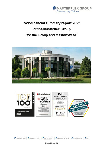 Thumbnail Masterflex Sustainability Report 2025