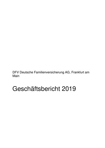 Thumbnail DFV Deutsche Familienversicherung Financial Statement 2019