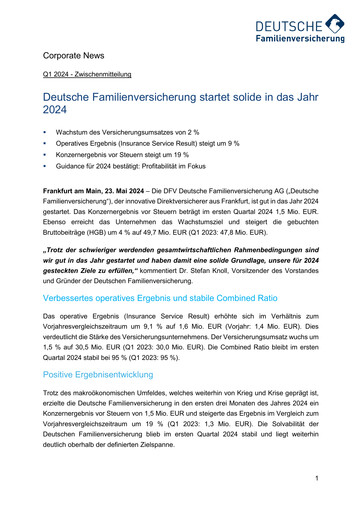 Thumbnail DFV Deutsche Familienversicherung Quarterly Report 2024-q1