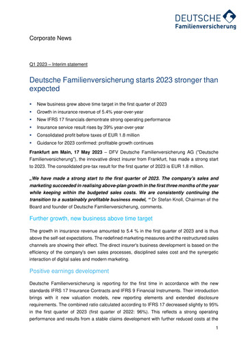 Thumbnail DFV Deutsche Familienversicherung Quarterly Report 2023-q1