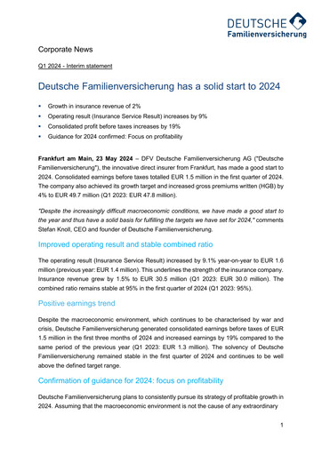 Thumbnail DFV Deutsche Familienversicherung Quarterly Report 2024-q1
