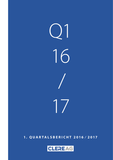 Thumbnail Clere AG Quarterly Report 2016-2017-q1