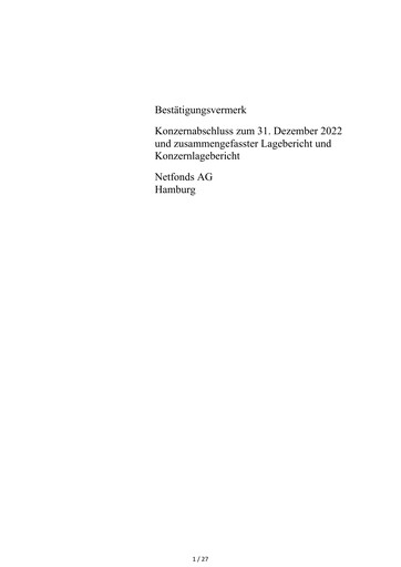 Miniature Netfonds AG Bilan financier 2022