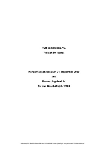 Thumbnail FCR Immobilien Financial Report 2020