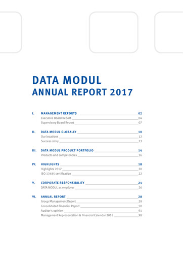 Miniature DATA MODUL Rapport annuel 2017