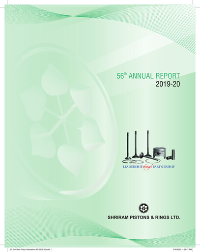 Miniature Shriram Pistons & Rings Rapport annuel 2019-2020