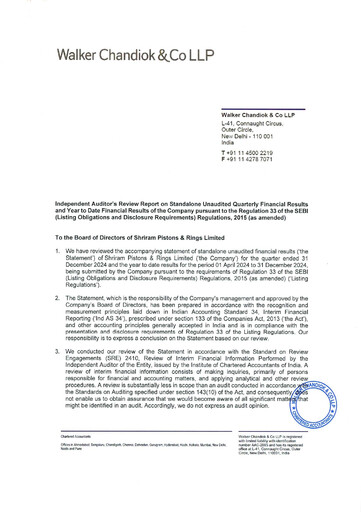 Thumbnail Shriram Pistons & Rings Quarterly Report 2024-q3