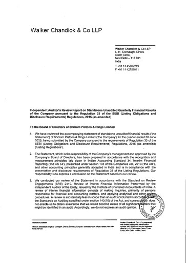 Thumbnail Shriram Pistons & Rings Quarterly Report 2025-q1