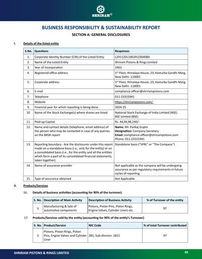 Thumbnail Shriram Pistons & Rings Sustainability Report 2024-2025