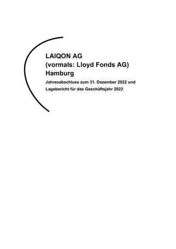 Thumbnail Laiqon AG Financial Statement 2022