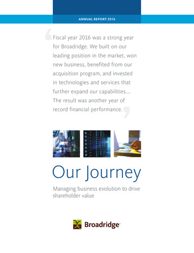 Thumbnail Broadridge Financial Solutions
 Annual Report 2016