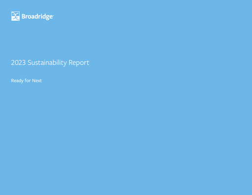 Thumbnail Broadridge Financial Solutions
 Sustainability Report 2023