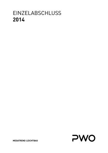 Thumbnail PWO AG Financial Statement 2014