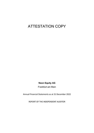 Thumbnail Neon Equity AG Financial Statement 2022