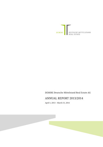 Thumbnail DEMIRE Deutsche Mittelstand Real Estate Annual Report 2013-2014