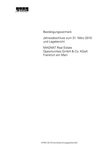 Thumbnail DEMIRE Deutsche Mittelstand Real Estate Financial Statement 2009-2010