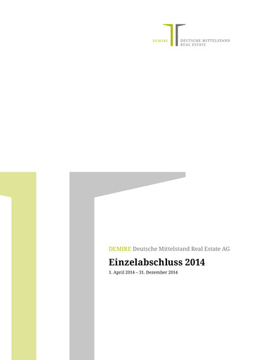 Thumbnail DEMIRE Deutsche Mittelstand Real Estate Financial Statement 2014