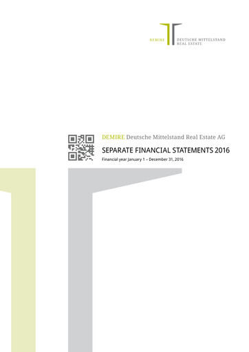 Thumbnail DEMIRE Deutsche Mittelstand Real Estate Financial Statement 2016