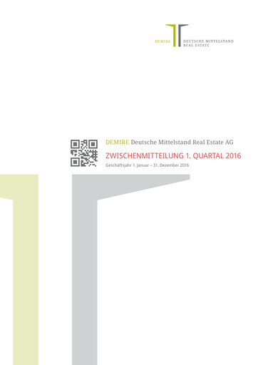 Thumbnail DEMIRE Deutsche Mittelstand Real Estate Quarterly Report 2016-q1