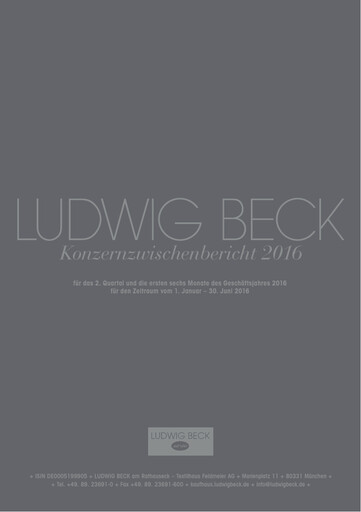 Thumbnail LUDWIG BECK am Rathauseck - Textilhaus Feldmeier Half-year Report 2016-h1