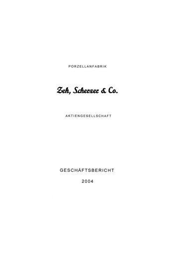 Thumbnail Scherzer & Co. AG Annual Report 2004
