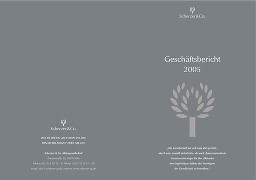 Thumbnail Scherzer & Co. AG Annual Report 2005