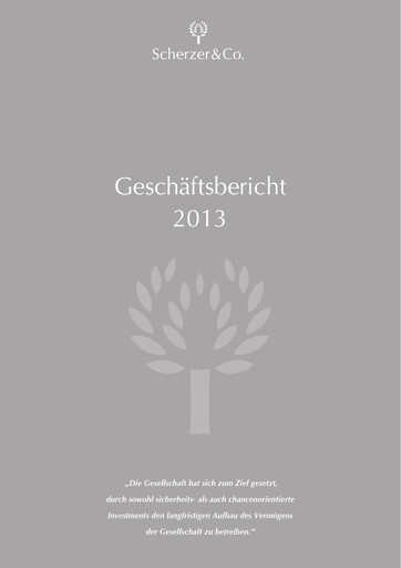 Thumbnail Scherzer & Co. AG Annual Report 2013
