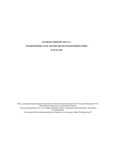 Thumbnail Vivoryon Therapeutics Half-year Report 2021-h1