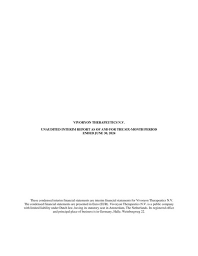 Thumbnail Vivoryon Therapeutics Half-year Report 2024-h1
